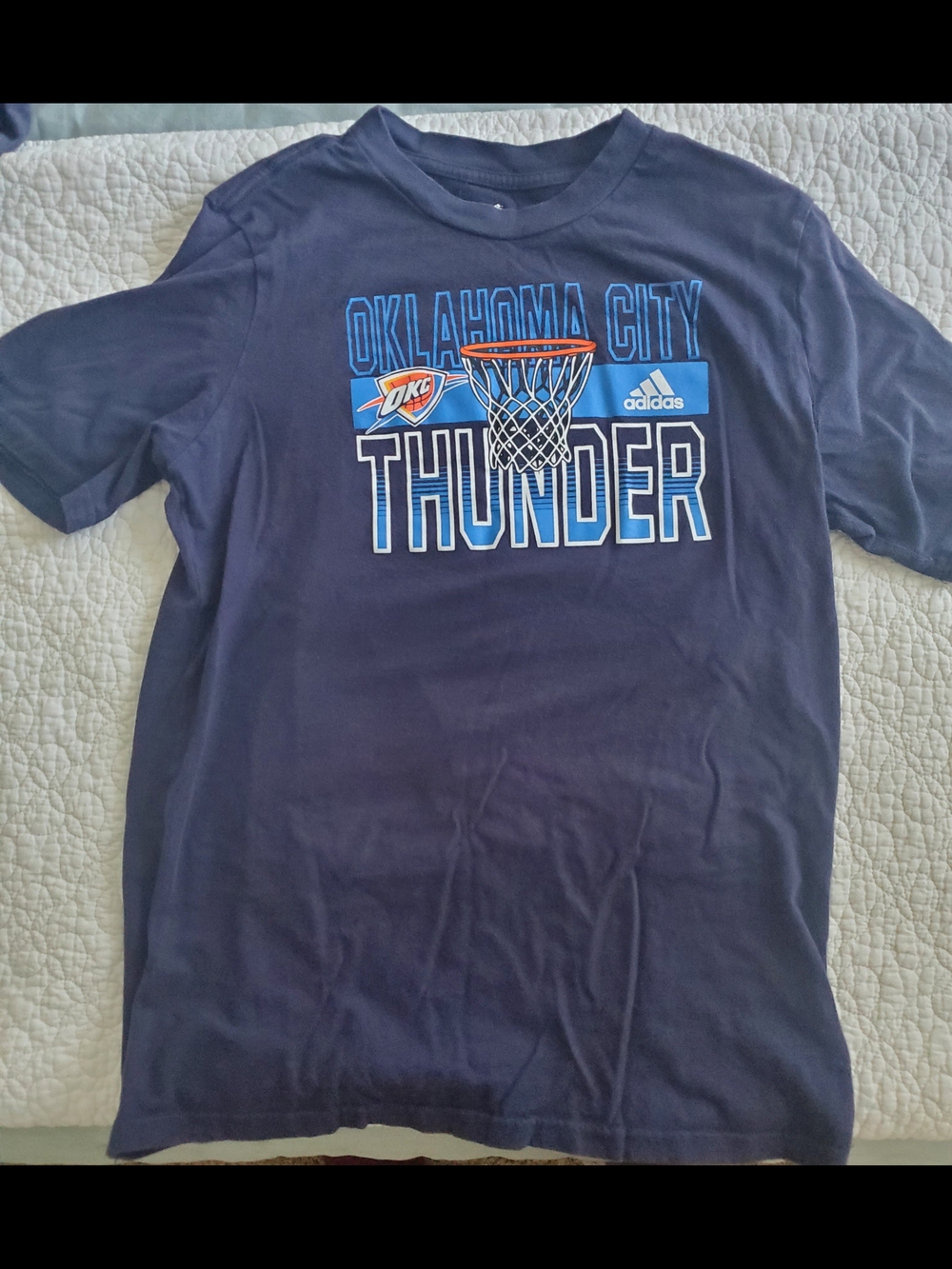 adidas Navy Oklahoma City Thunder Basketball Graphic Tee